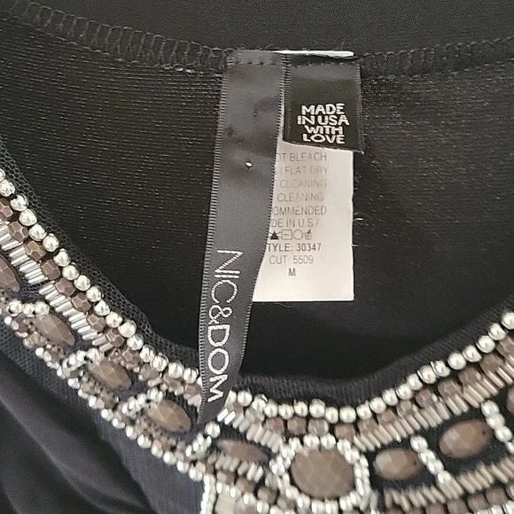 Women's black beaded dress - Picture 4 of 4